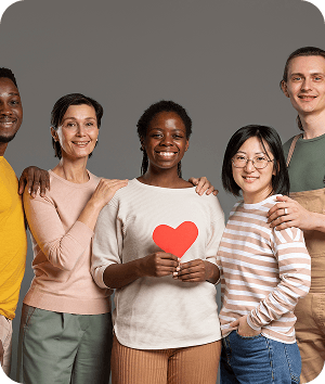 A diverse group of community members