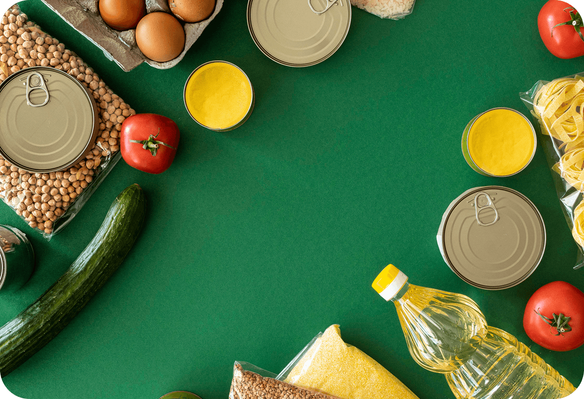 Fresh ingredients on a kitchen counter
