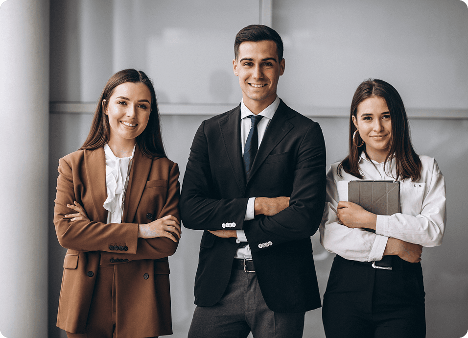 Zoiko Group colleagues standing together in an office