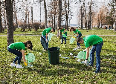 Volunteers planting trees